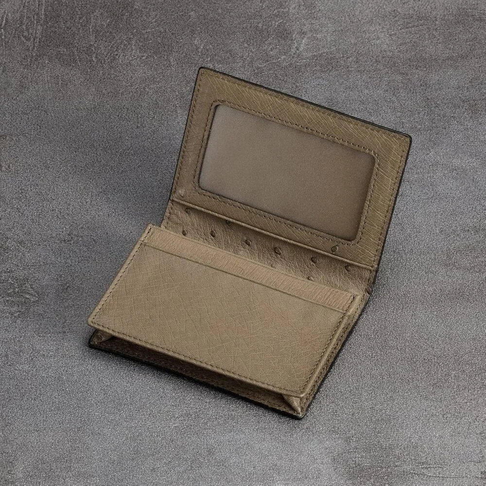 Women's Elephant Gray Classy Matte Genuine Leather Wallets Credit Card Holder